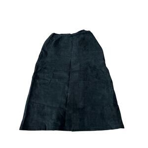Dialogue Black Suede Long Skirt 18W Vintage